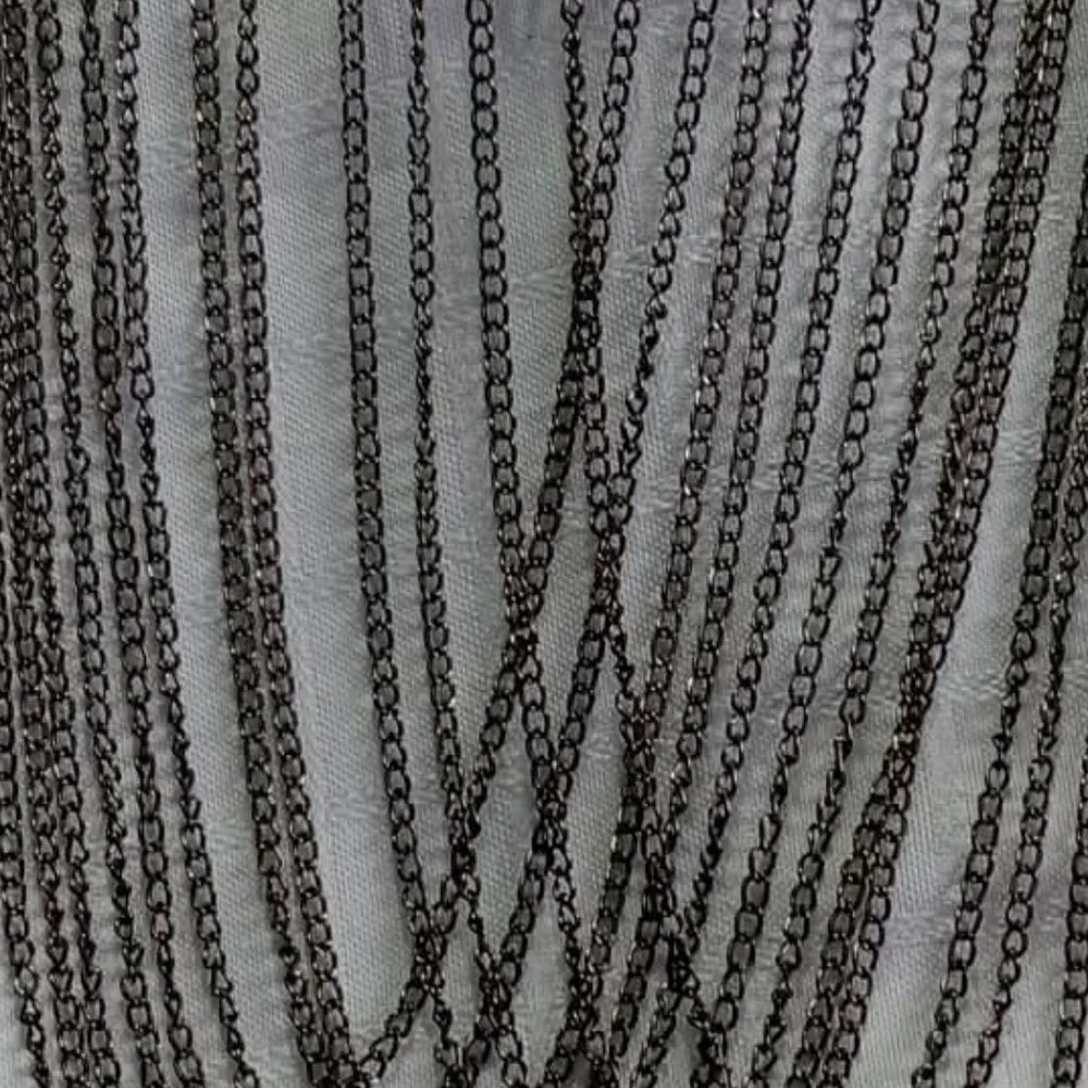 Unique statement necklace made of gunmetal color chain - Picture 3 of 5